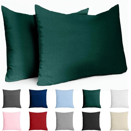 Cuscini 30x50 in tessuto rinforzato cotone (set da 2) - Verde - Tessuto compatto con 57 fili/cm² - Cuscini 50x30 - Certificato Oeko Tex