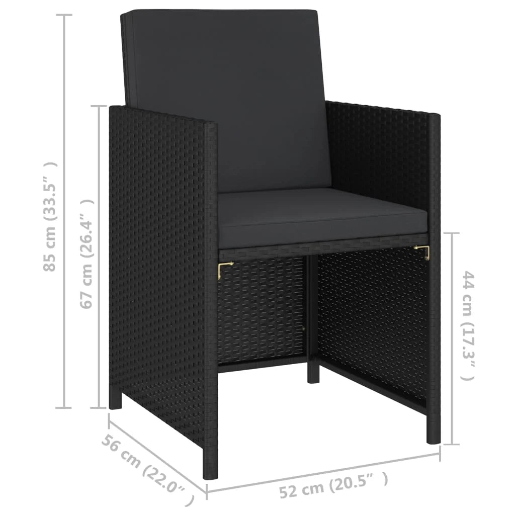 Set da pranzo da giardino a 6 pezzi con cuscini in polyrattan nero 02_0014802
