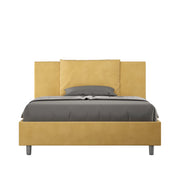 BS COM Letto una piazza e mezza senza rete imbottito 130x190 microfibra ocra