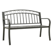 Panca da Giardino con Tavolino Grigio 120 cm Acciaio 319585