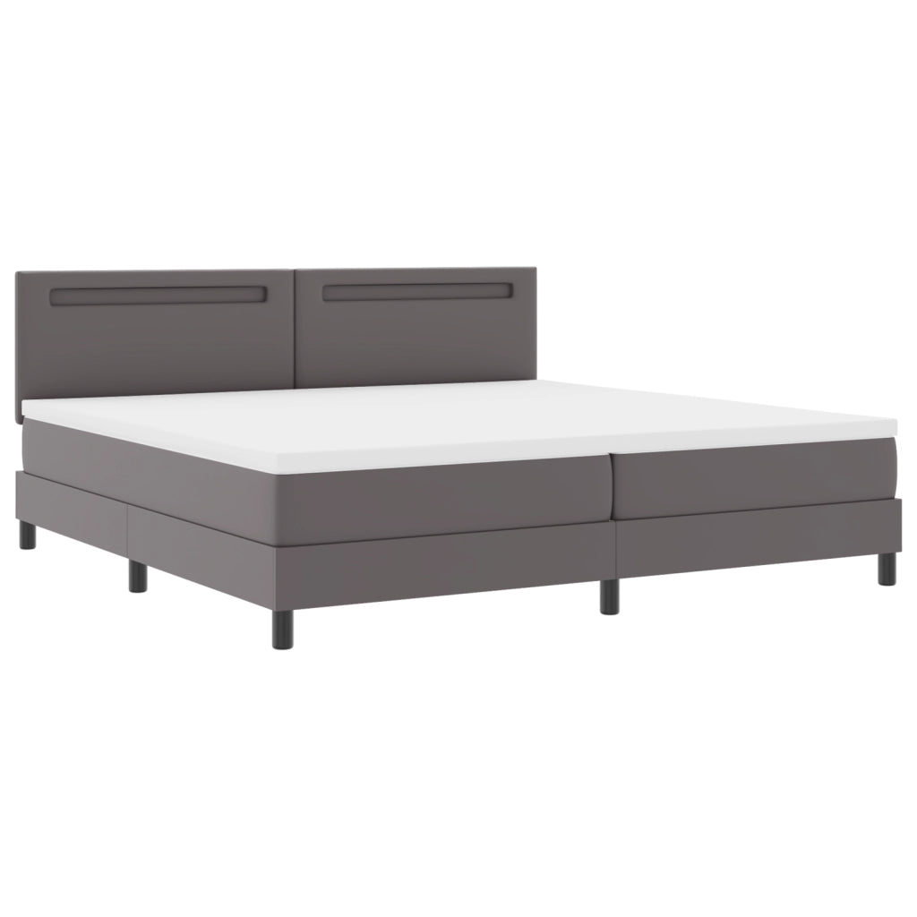 Letto a molle  con materasso Grigio 200x200 cm Similpelle