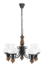 Lampadario Petronel stile lampada a petrolio nero 5xE27 Rabalux