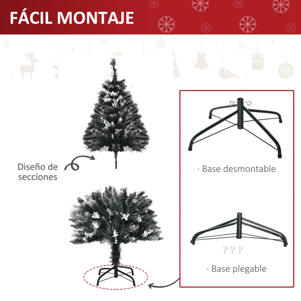 Albero di Natale Artificiale 120 cm ¨C zephmum ¨C Verde, Base in Acciaio Pieghevole