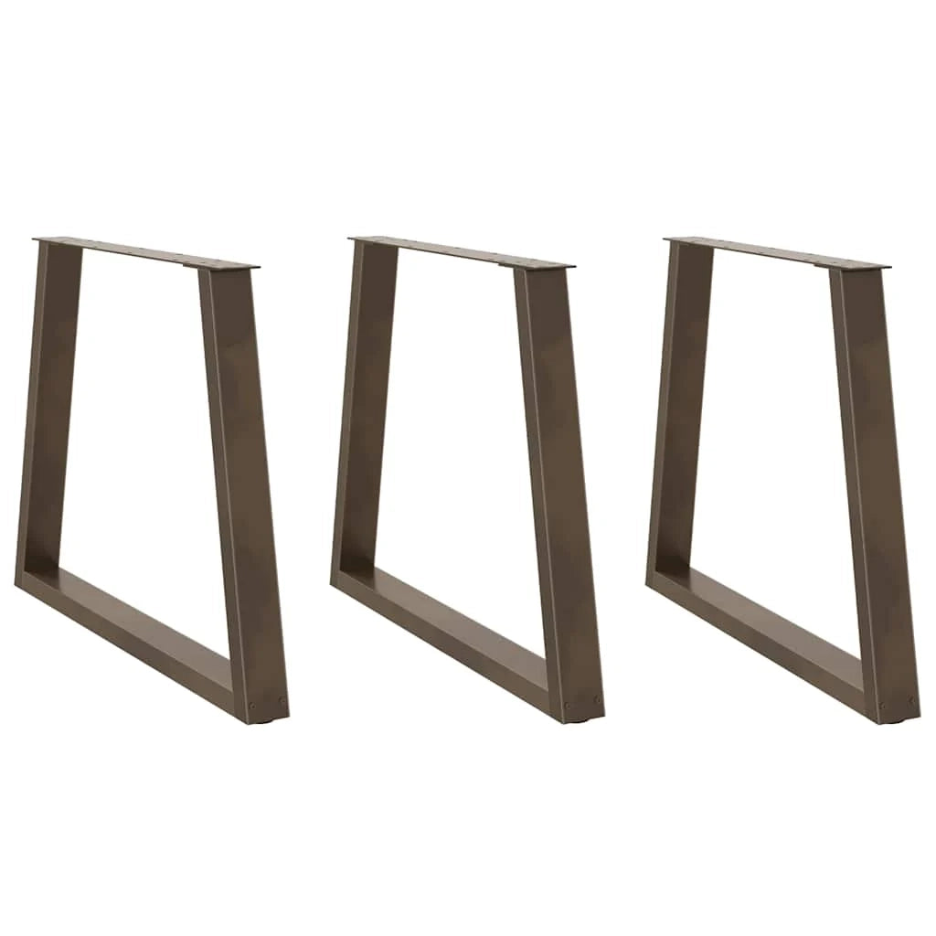 Set di 3 gambe regolabili per tavolo da pranzo a forma di V 80 x 73 cm design moderno acciaio naturale 02_0056879