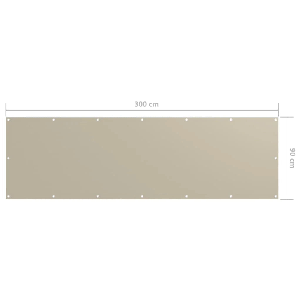 Paravento per balcone frangivista 90 x 300 cm tessuto Oxford beige 02_0010033
