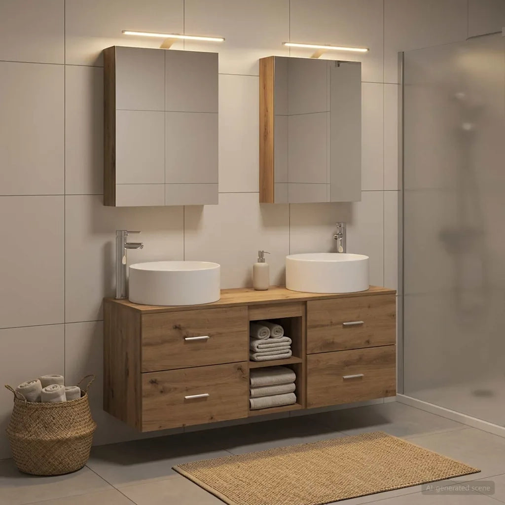Set di mobili per il bagno 5 pcs Rovere Artigianale 3407078