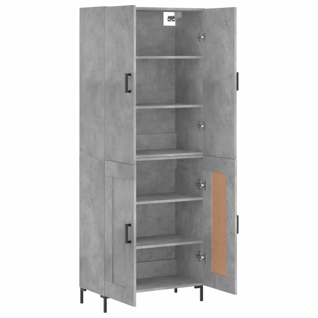 Credenza Grigio Cemento 69,5x34x180 cm in Legno Multistrato 3195791