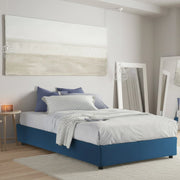 Letto matrimoniale Arvic, Letto contenitore con rivestimento in tessuto, Made in Italy, Apertura frontale, adatto per materasso cm 140x200, Blu