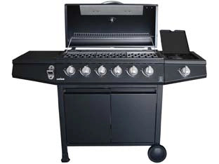 BARBECUE A GAS GPL 6 BRUCIATORI + 1 FORNELLO  cm.137,5x55,5x110h.    LAPILLO