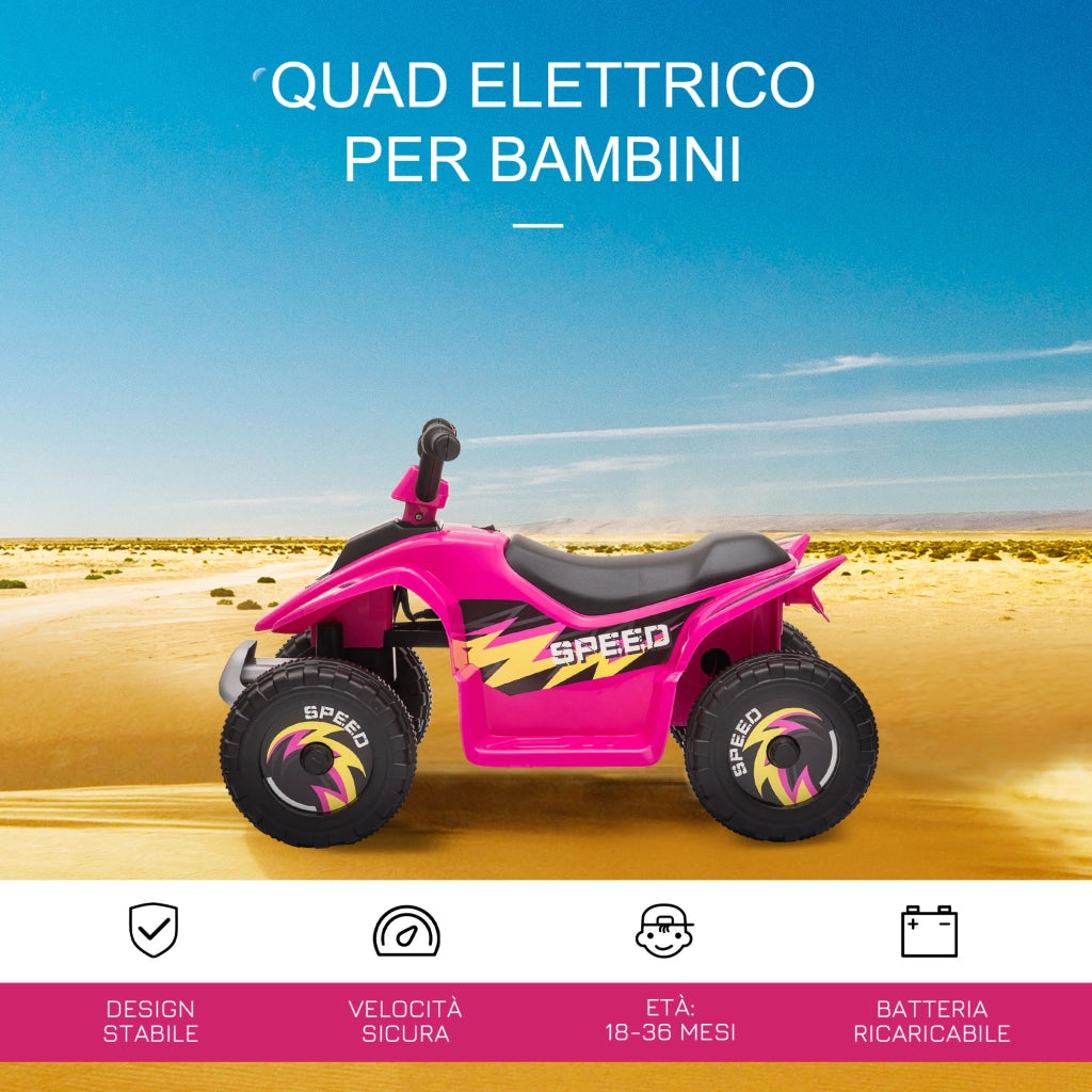 Quad per Bambini Elettrico ¨C zephmum ¨C 72x40x45.5 cm, Rosa