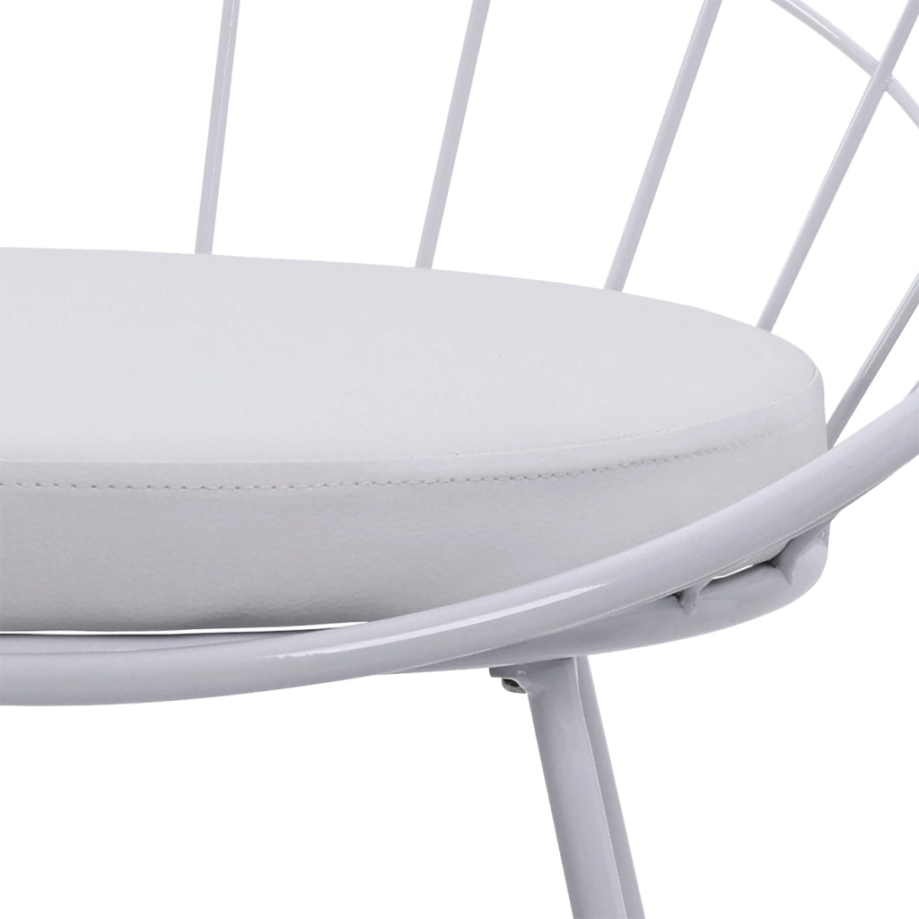 Set di 2 sgabelli da bar 65cm in metallo bianco e cuscino bianco ALEX