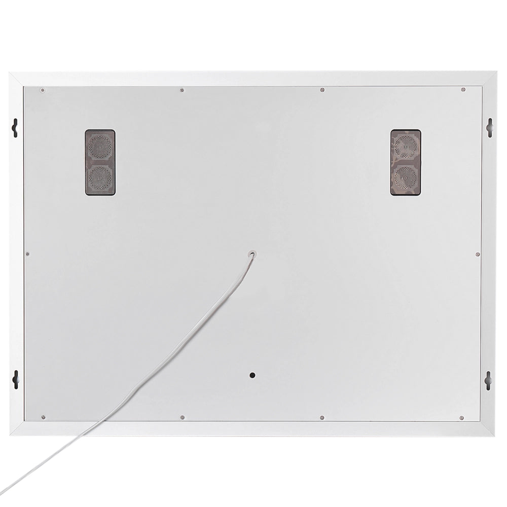 Specchio da bagno illuminato a LED rettangolare 60 x 80 cm Glamour con altoparlante Bluetooth Lente di ingrandimento