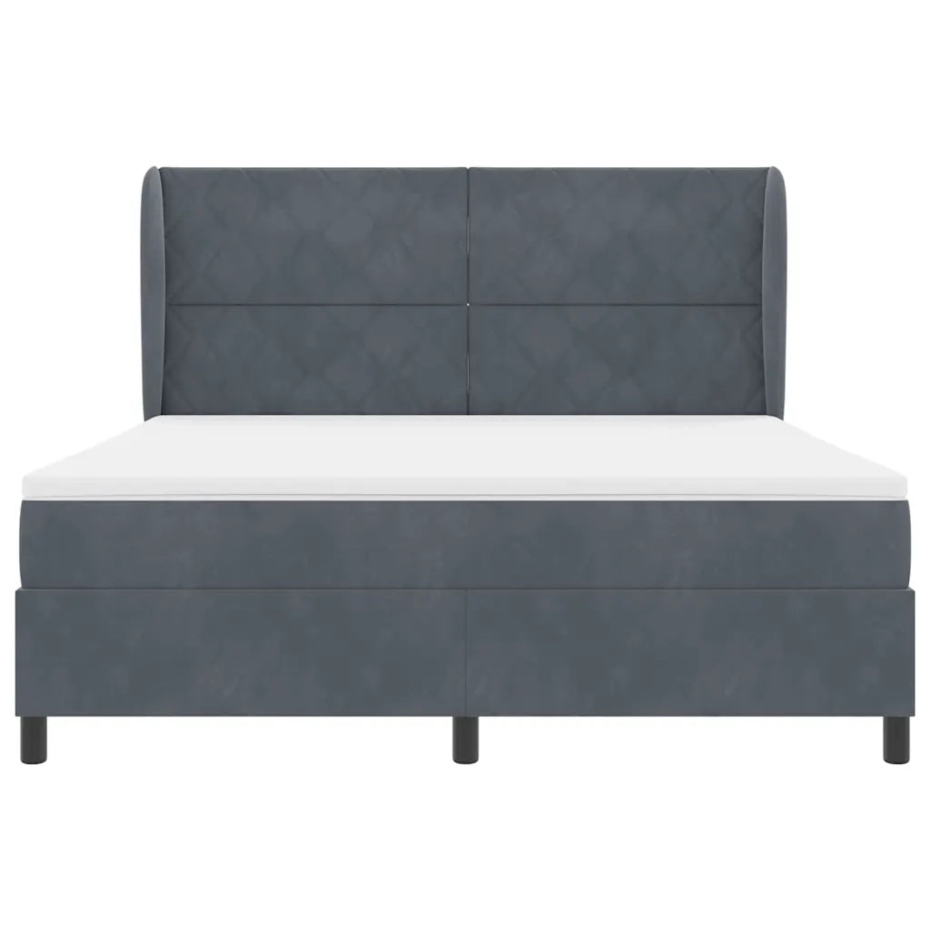 Letto a molle con materasso Grigio scuro 200 x 180 cm Velluto 3340995