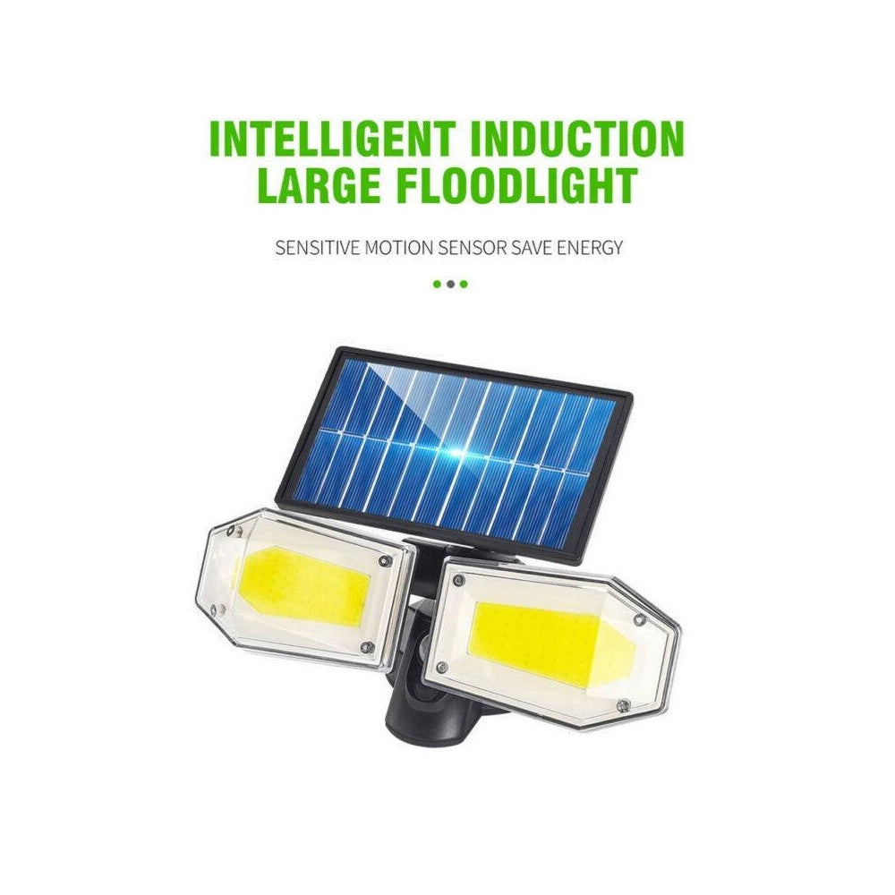 Trade Shop - Faretto Doppio A Parete Con Pannello Solare Sensore Movimento E Crepuscolare 270 -
