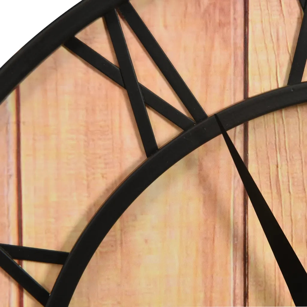 Orologio da Parete 39 cm Marrone e Nero in MDF e Ferro 325172