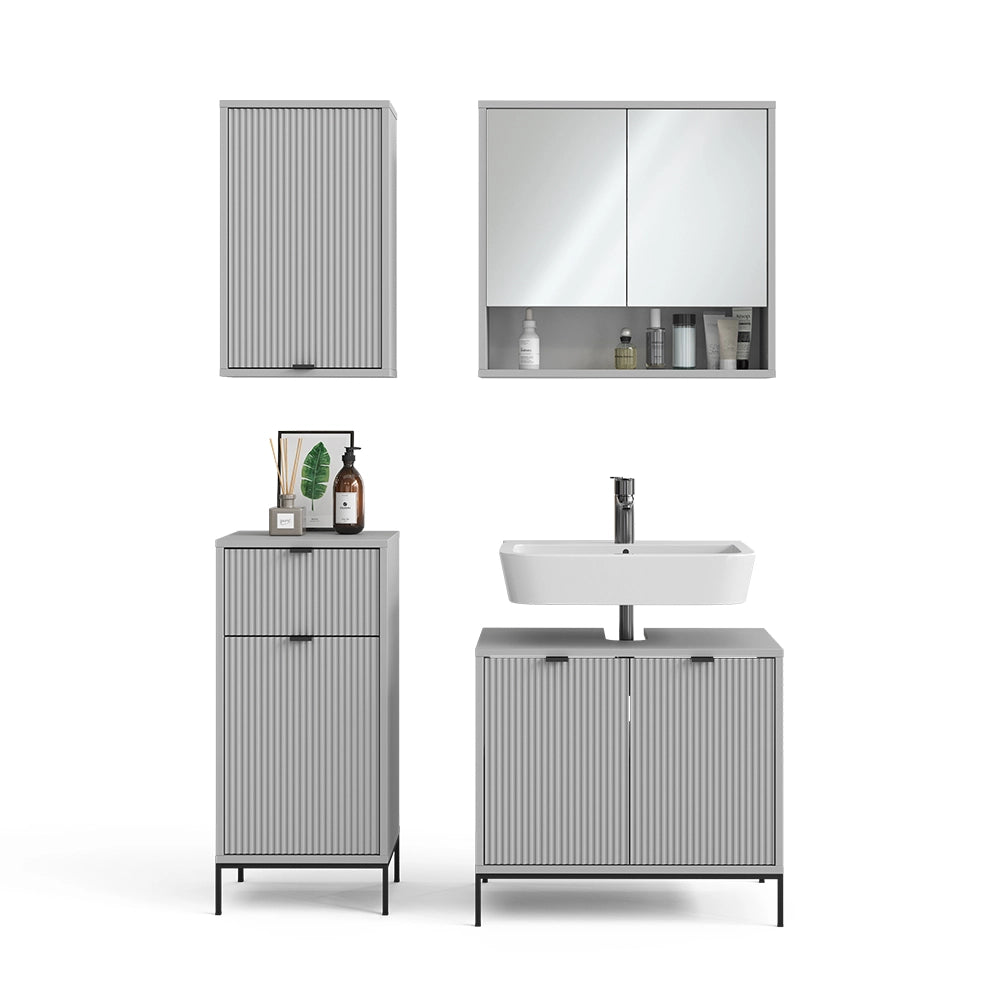 Vicco Set di mobili da bagno Grigio 4 parti