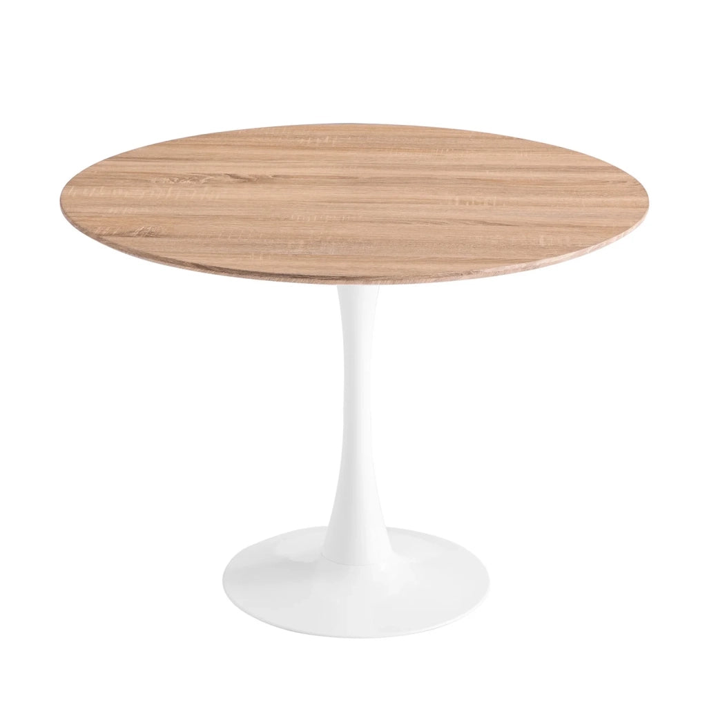 LÚZETE - TAVOLO SAN ANTONI Ø120 CM PIEDINO BIANCO PIANO NATURALE