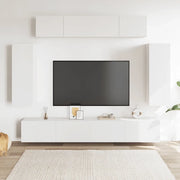 Set di Mobili Porta TV 6 pz-Credenza per TV Bianco in Legno Multistrato 111971