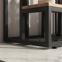 Supporto per piante con misure 51x34x67 cm, colore marrone, ideale per la casa o il balcone.