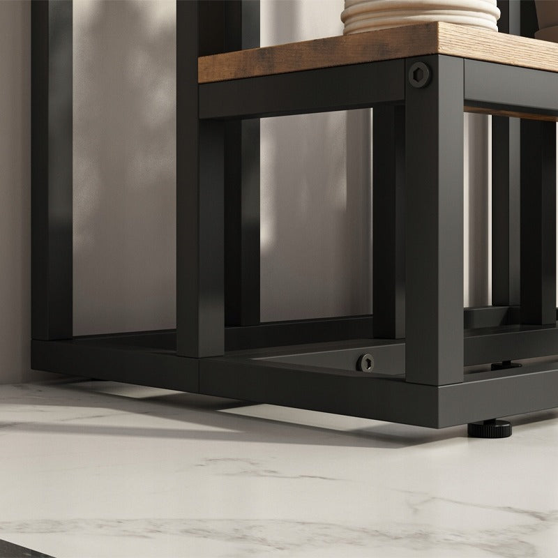 Supporto per piante con misure 51x34x67 cm, colore marrone, ideale per la casa o il balcone.