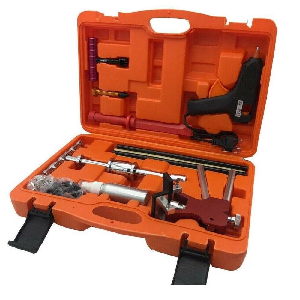 Trade Shop - Kit 28 Pz Riparazione Ammaccature Botte Auto Tira Bolle Bozze Senza Verniciatura -