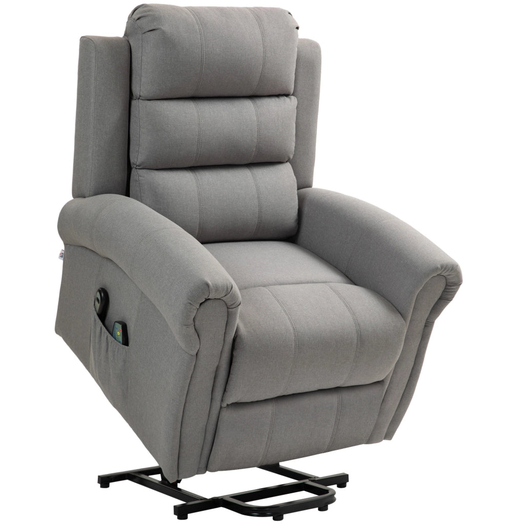 Poltrona relax elettrica con alzata, massaggio e calore grigio