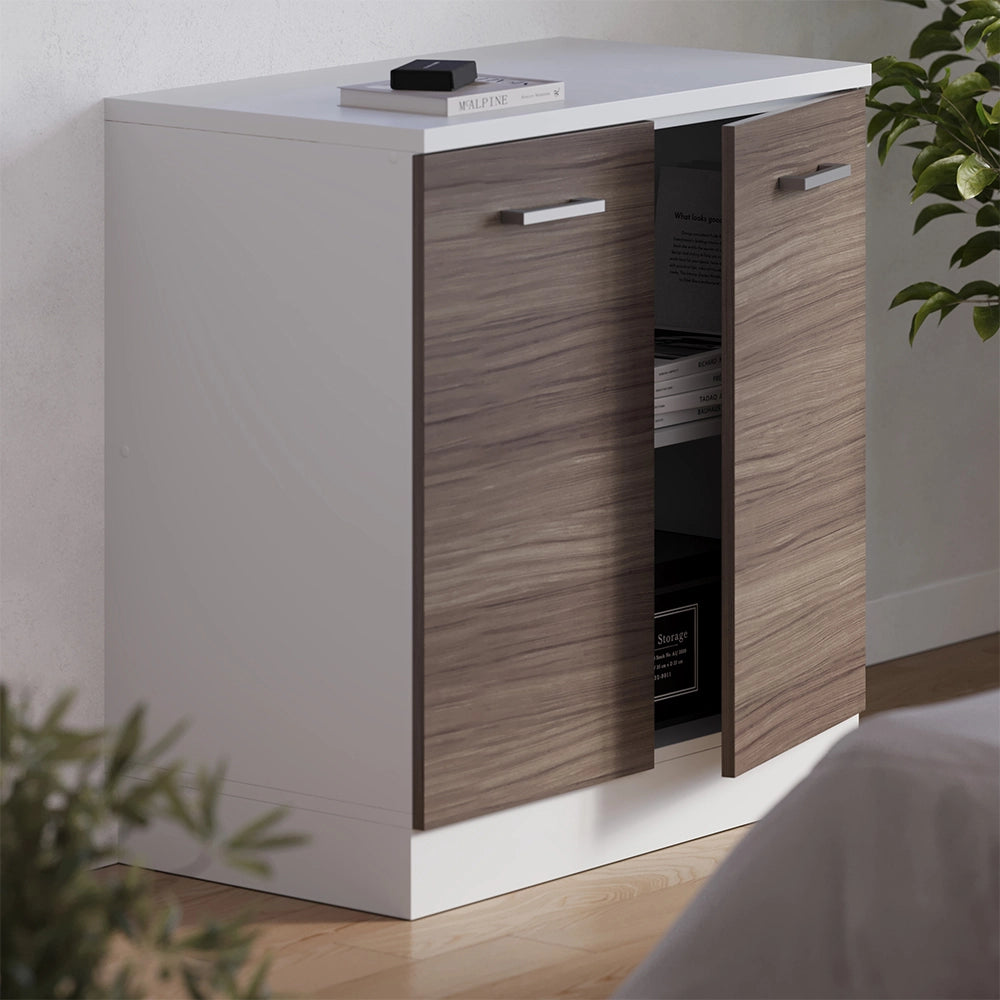 Mobile per mansarda Rion Grigio nobile/Bianco 80 x 83.8 cm senza inclinazione con 2 ante Vicco