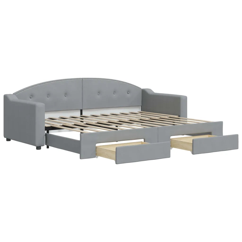 Divano letto | Sof¨¤ letto | Letto singolo Estraibile Cassetti Grigio Chiaro 80x200cm Tessuto