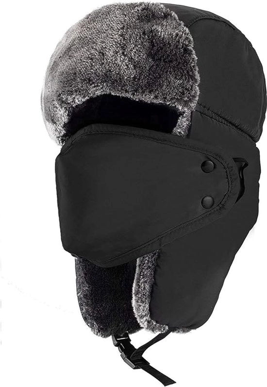 Muti di inverno per uomo e donna, cappucci da caccia tipo Ushanka con copritesta, muti caldi da pilota russi per clima freddo