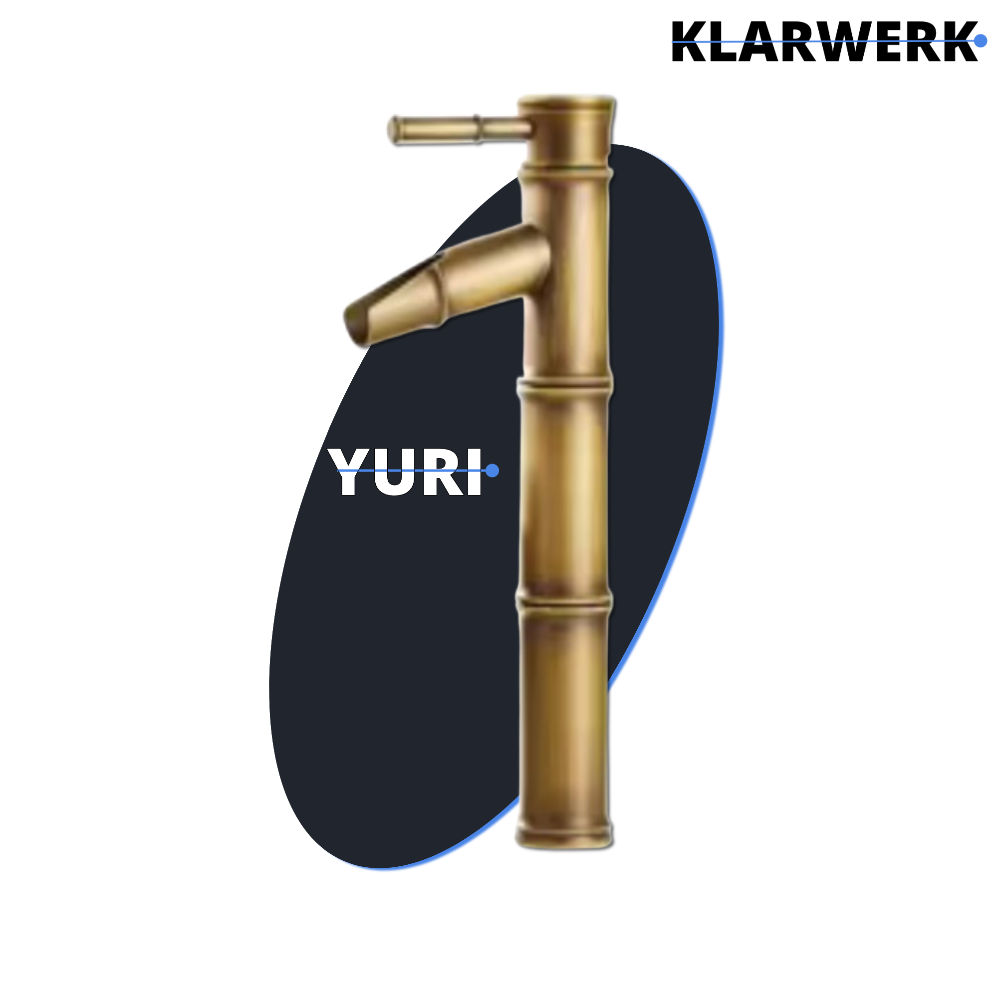 YURI | Rubinetto per bagno a cascata in bambù alto in ottone dorato | in acciaio inox per lavelli alti | Miscelatore giapponese 2 attacchi
