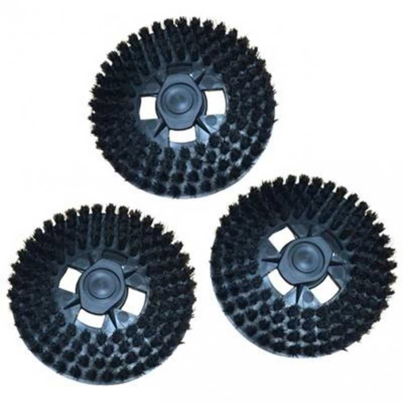 Kit 3 spazzole con setole di colore nero senza ganci adattabile LUCIDATRICE - UNIVERSALE