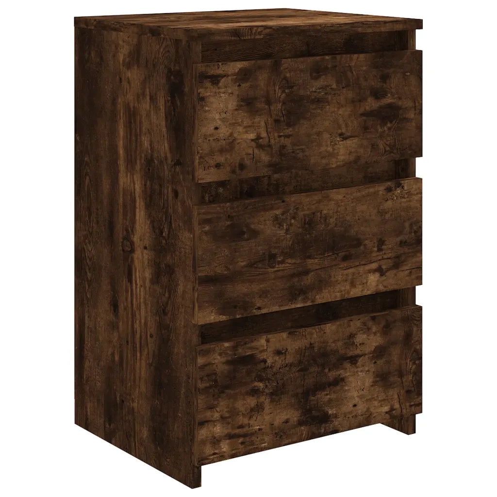 Comodino-Tavolino da notte Rovere Fumo 40x35x62,5 cm in Legno Multistrato