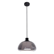 Lampada a sospensione Apiro Italux vetro fumé nero E27