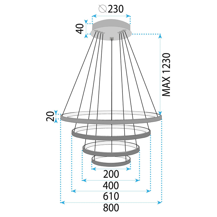 Lampa Wisząca Lhj014-cp4 Black
