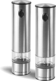 Zanghera per Pepe e Sale Elettrici - Acciaio inossidabile/Acrilico - 210 mm - Cadeau Set - Inclusi 2 x Zanghera elettrici per pepe e sale - Garanzia meccanica a vita