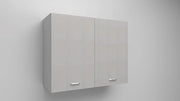 Pensile Cucina  in Legno Nobilitato Bianco Frassino, Mobile Alto con 2 Ante, Pensile Componibile Moderno Made in Italy (H72XL70XP33cm)