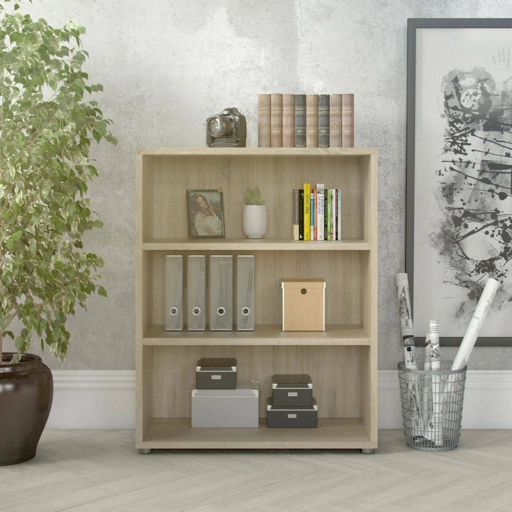 Libreria Aziza, Scaffale da ufficio, Mobile portalibri, Biblioteca, 89x40 h113 cm, Quercia