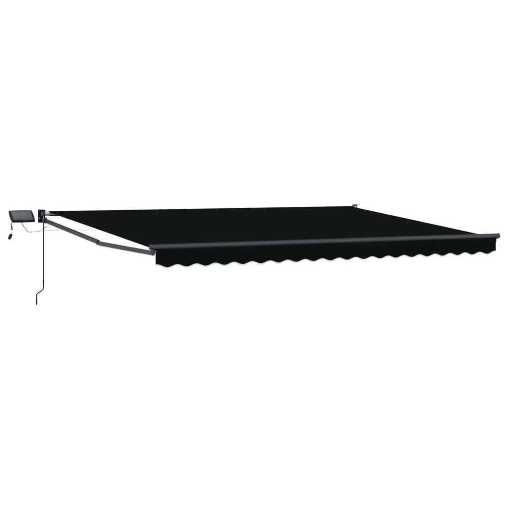 Tenda retrattile manuale con LED Nero e antracite 4 × 3 m 3419467
