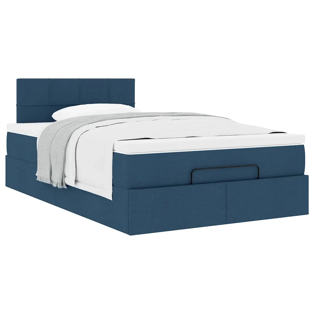 Pouf Letto con Materasso Blu 120x200 cm in Tessuto 3311455