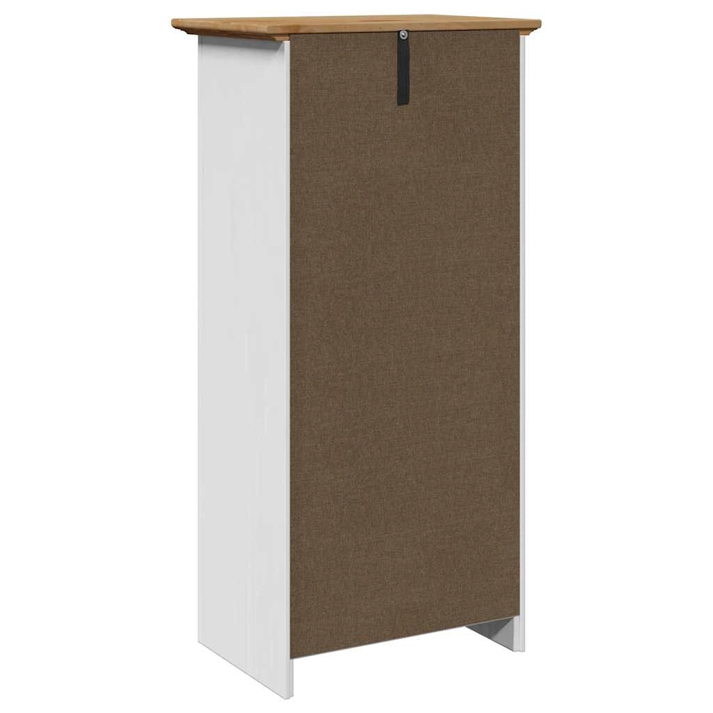 Mobiletto da bagno con contenitore 44 x 30 x 90 cm stile rustico legno bianco 02_0057678