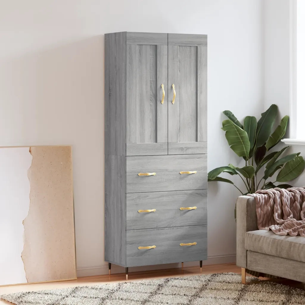 Credenza | Madia | Buffet da pranzo | Armadio da pranzo Grigio Sonoma 69,5x34x180 cm in Legno Multistrato