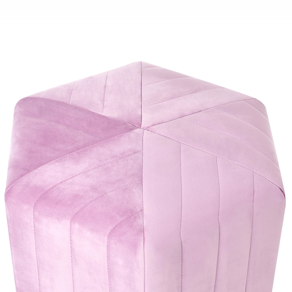 Pouf in velluto con rivestimento esagonale Violetto chiaro stile moderno Glamour