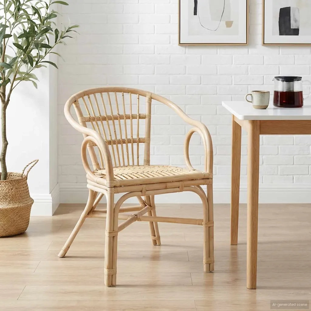Sedia Impilabile Naturale 58 x 60 x 81 cm Rattan 42033214