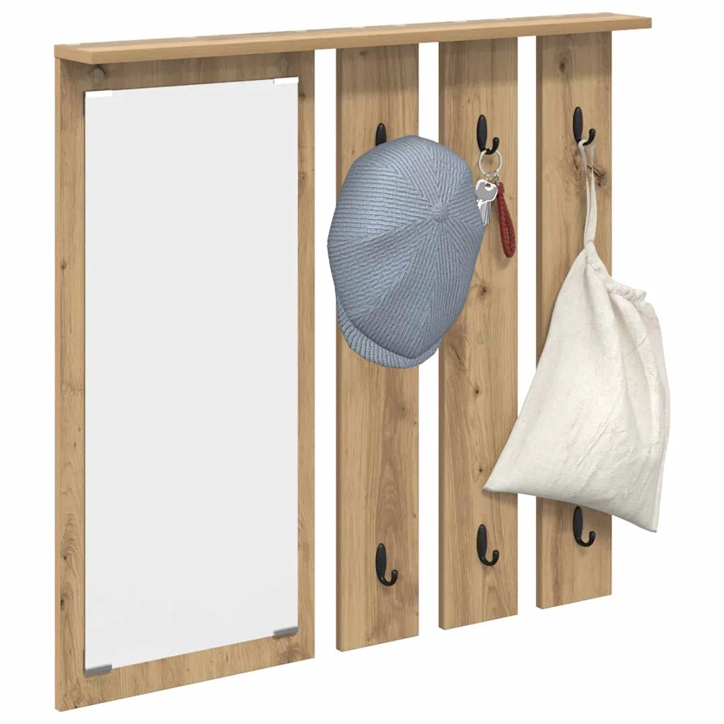 vidaXL Appendiabiti a muro rovere artigianale 84 x 10 x 80 cm