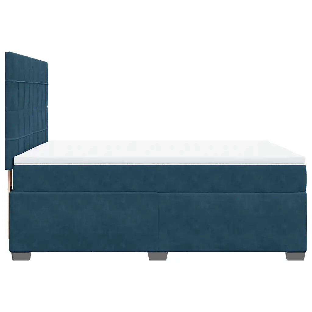 Giroletto a Molle con Materasso Blu 140x200 cm in Velluto 3290934