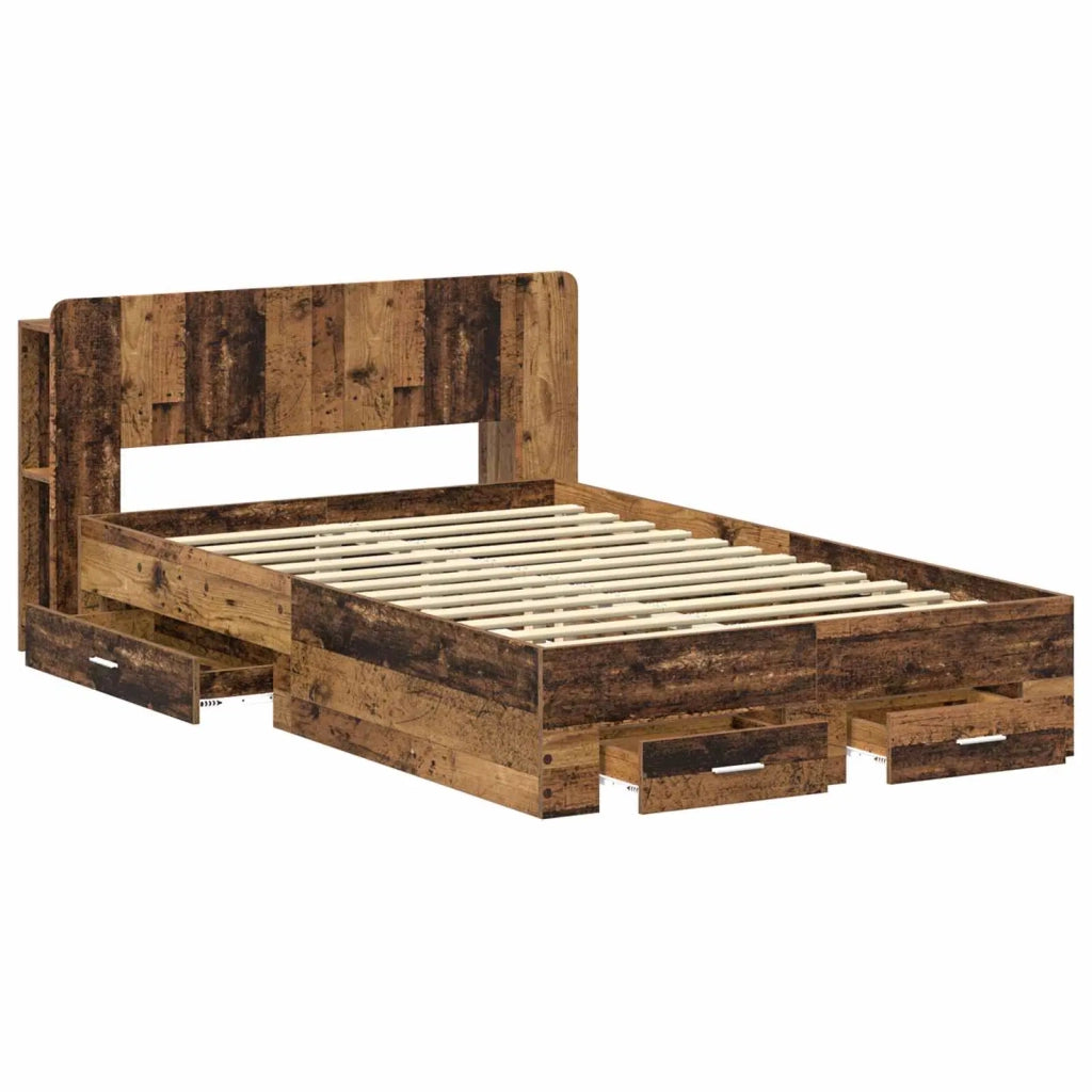 Telaio del letto con storage Legno antico 120 x 190 cm 3433737