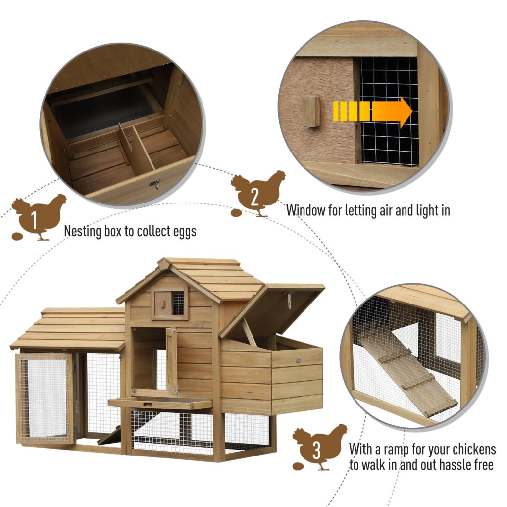 Pollaio da Giardino per 2 Galline 150,5x54x87 cm in Legno