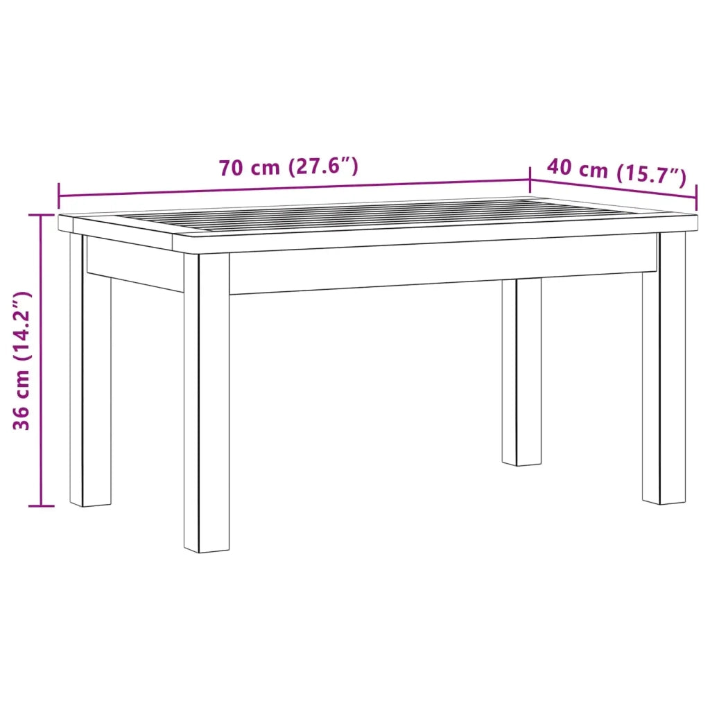 Tavolino da salotto Acacia chiaro 70 x 40 x 36 cm 42026783