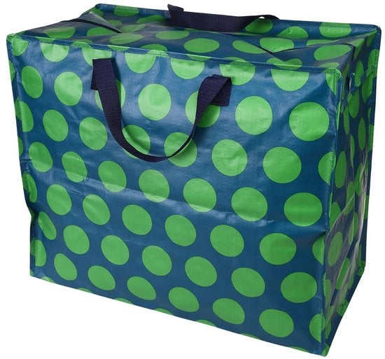 Borsa di stoccaggio XXL - verde su blu - materiale riciclato