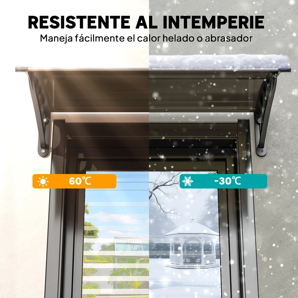Pensilina Esterno Porta Finestra 75x100 cm ¨C Xylo ¨C Alluminio Marrone